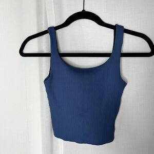 Carbon 38 Blue Rib Tank with Built in Bra XXS